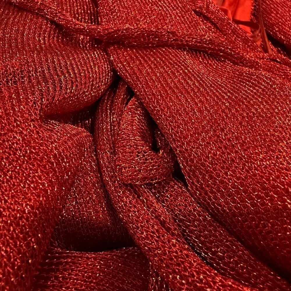 Adriana Iglesias Pau Red Sparkle Valentines Day Jumpsuit Size 38 US 0 - Picture 10 of 11